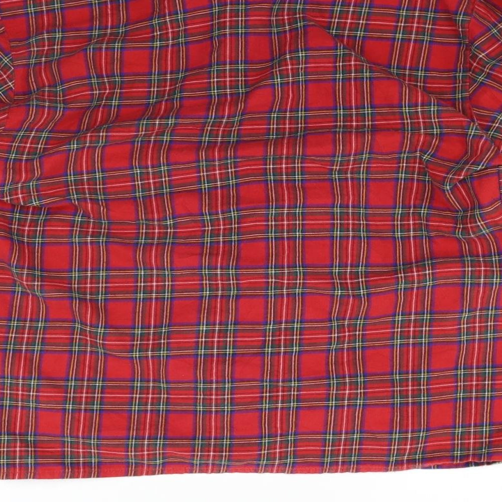 ST MICHAEL Mens Red Check   Button-Up Size 14