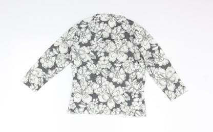 George Womens White Floral  Cardigan Jumper Size 8