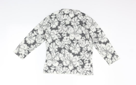 George Womens White Floral  Cardigan Jumper Size 8