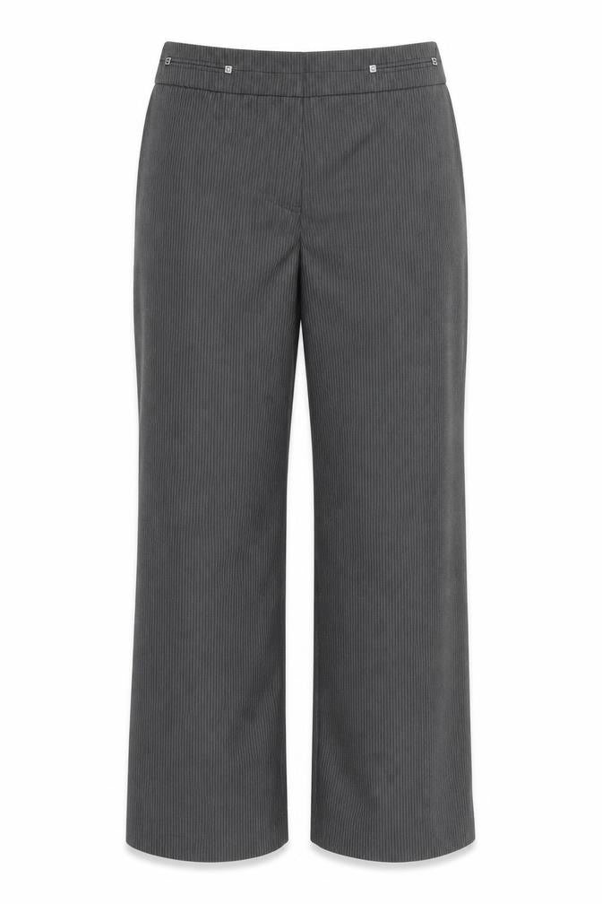 Marks & Spencer Womens Grey Striped  Trousers  Size 14 L29 in
