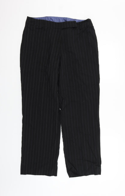 Amartanto Womens Black Striped  Trousers  Size 14 L27 in