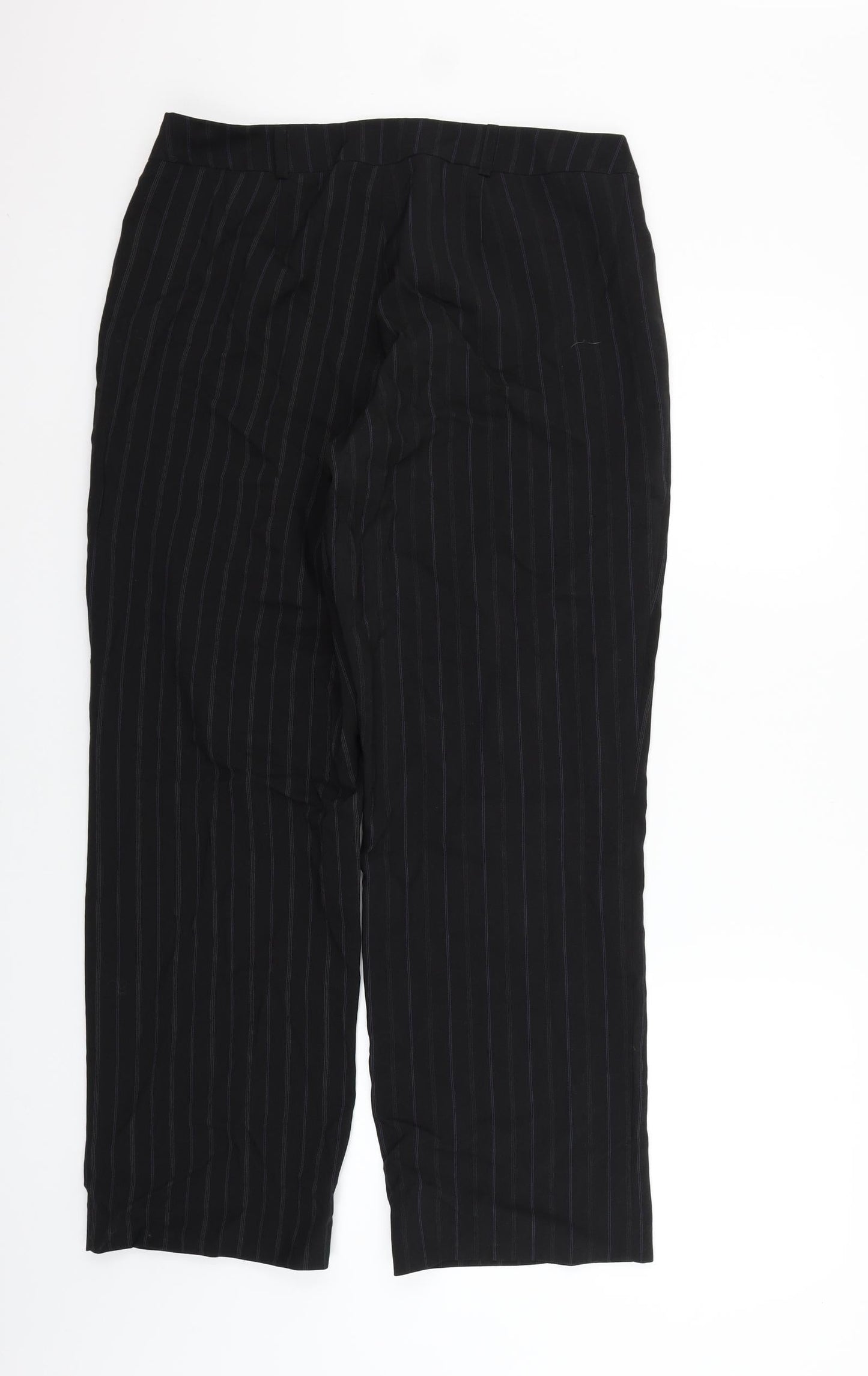 Amartanto Womens Black Striped  Trousers  Size 14 L27 in