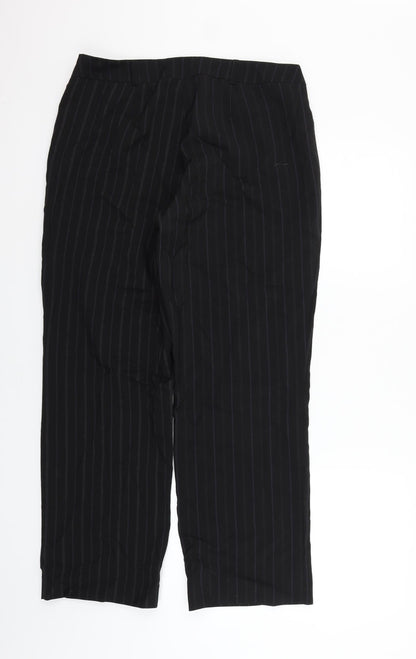 Amartanto Womens Black Striped  Trousers  Size 14 L27 in