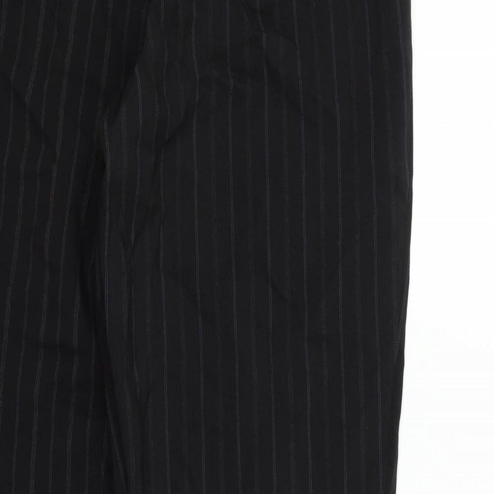 Amartanto Womens Black Striped  Trousers  Size 14 L27 in