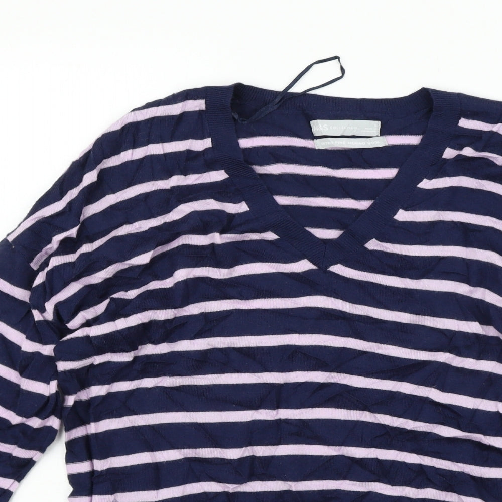 Womens UK Size S Marks and Spencer Blue Pullover Jumper