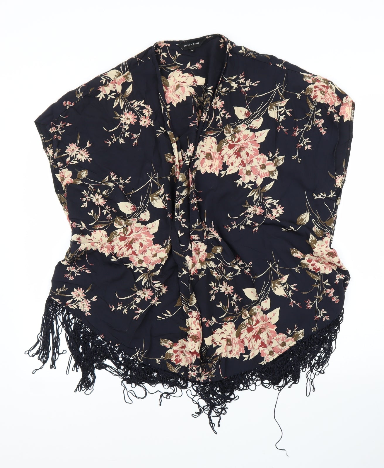 Womens UK Size 10 New Look Blue Kimono Blouse