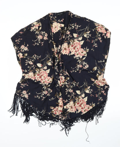Womens UK Size 10 New Look Blue Kimono Blouse