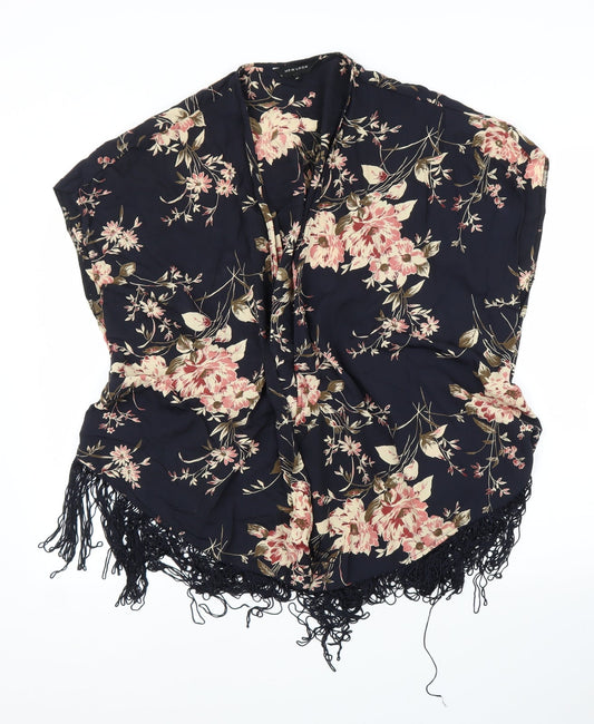 Womens UK Size 10 New Look Blue Kimono Blouse