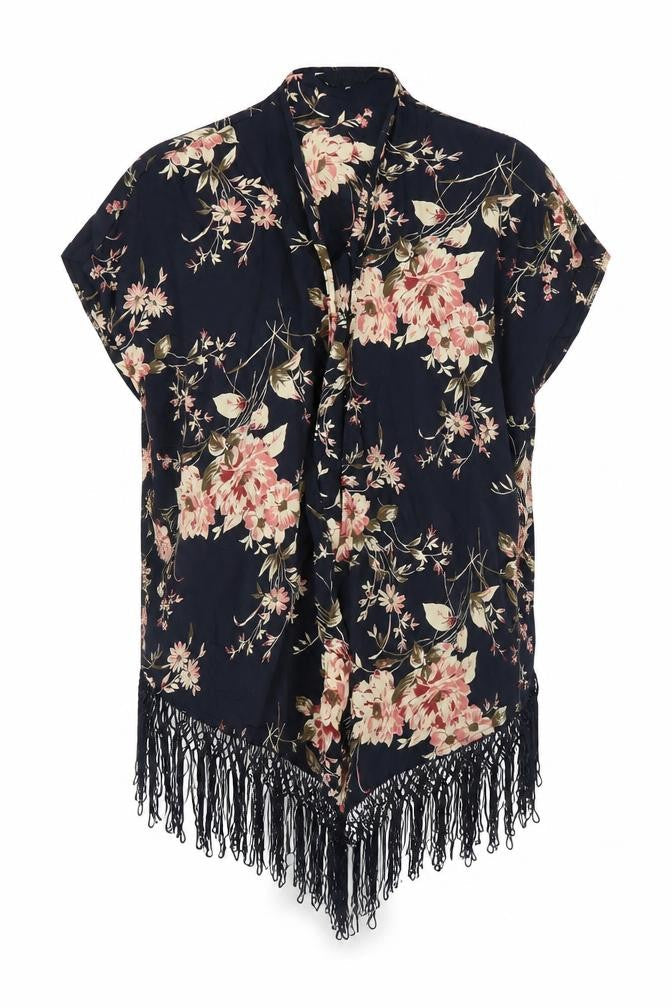 Womens UK Size 10 New Look Blue Kimono Blouse