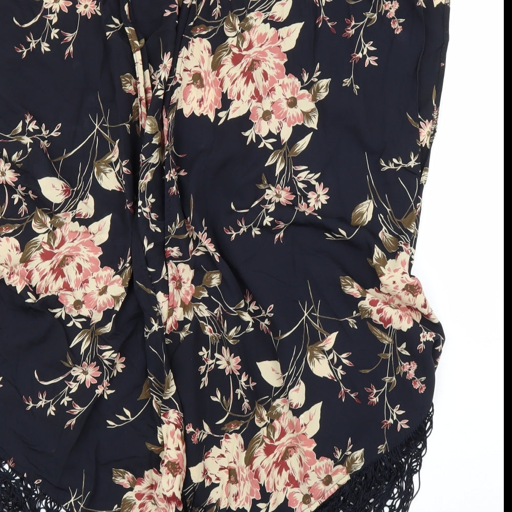 Womens UK Size 10 New Look Blue Kimono Blouse