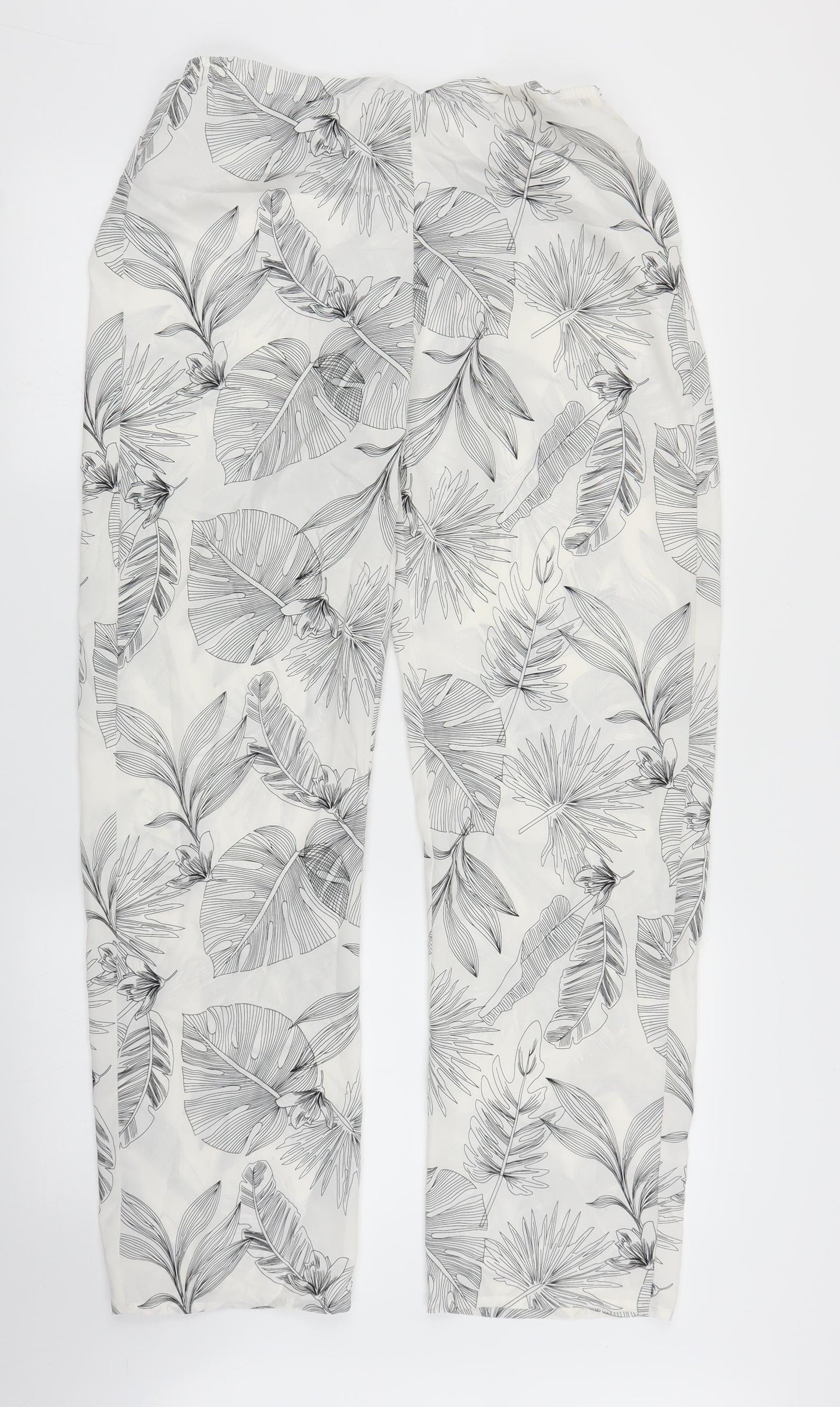 Womens UK Size 10 Preworn Regular Fit Bloomer White Trousers