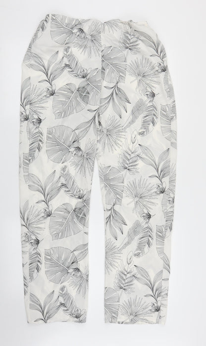 Womens UK Size 10 Preworn Regular Fit Bloomer White Trousers