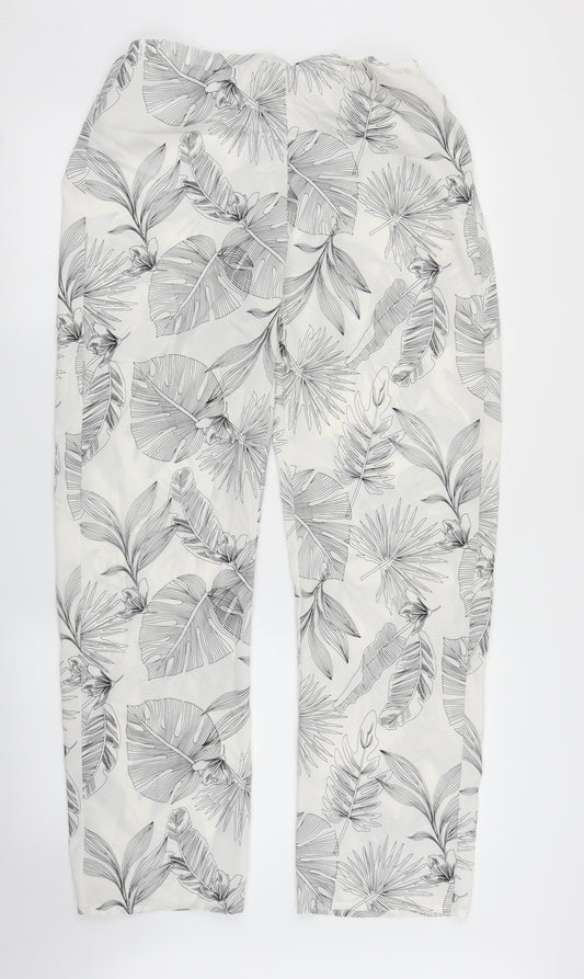 Womens UK Size 10 Preworn Regular Fit Bloomer White Trousers