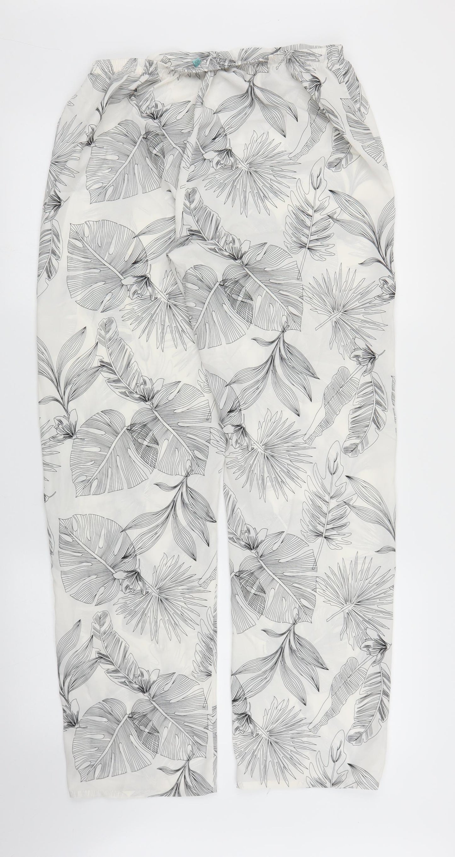 Womens UK Size 10 Preworn Regular Fit Bloomer White Trousers