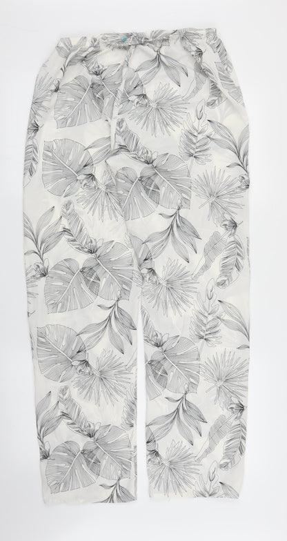 Womens UK Size 10 Preworn Regular Fit Bloomer White Trousers