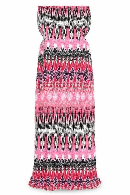 Select Womens Pink Geometric  Maxi  Size L