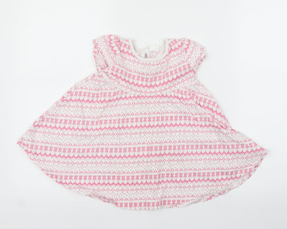F&F Girls Pink Geometric  A-Line  Size 18-24 Months