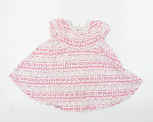 F&F Girls Pink Geometric  A-Line  Size 18-24 Months