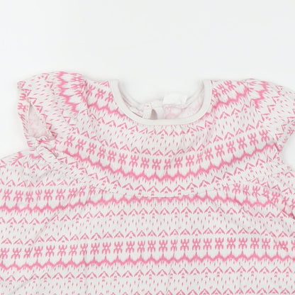 F&F Girls Pink Geometric  A-Line  Size 18-24 Months