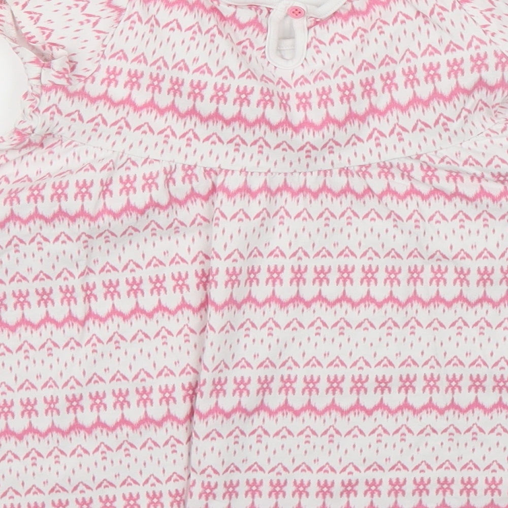 F&F Girls Pink Geometric  A-Line  Size 18-24 Months