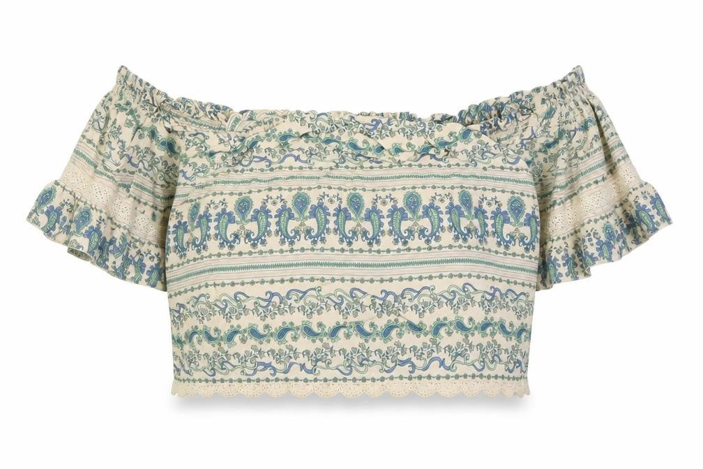 Womens UK Size 6 H&M Beige Cropped Blouse