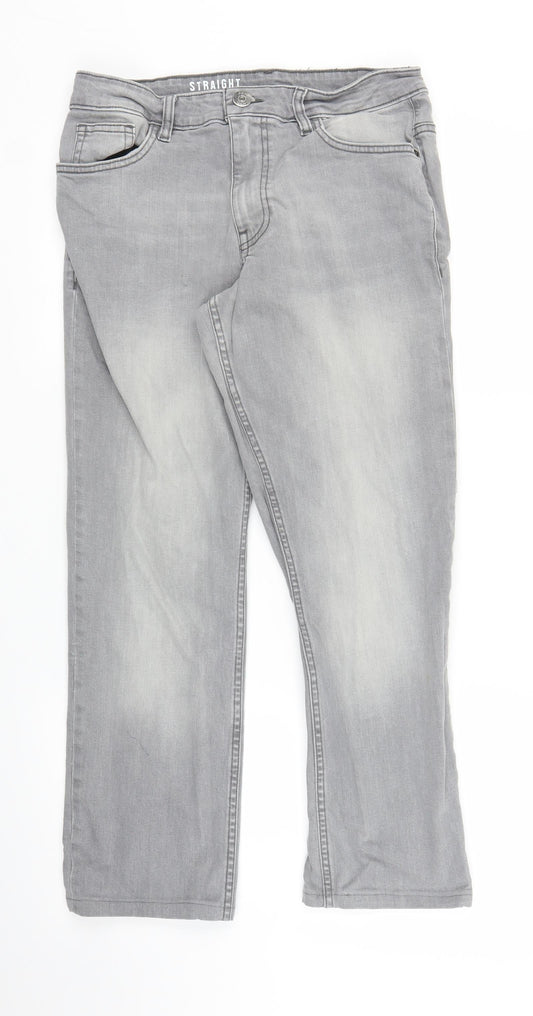 Mens UK Size 26 in Preworn Regular Fit Straight Grey Jeans