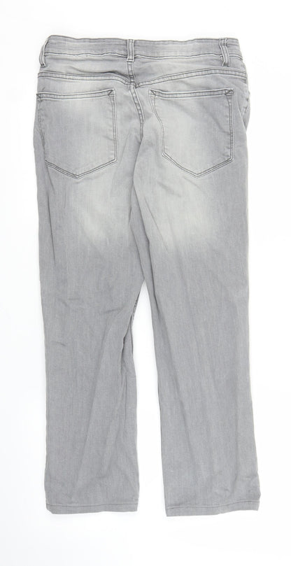 Mens UK Size 26 in Preworn Regular Fit Straight Grey Jeans