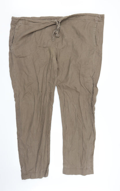Womens UK Size 46 in Preworn Regular Fit Capri Brown Trousers