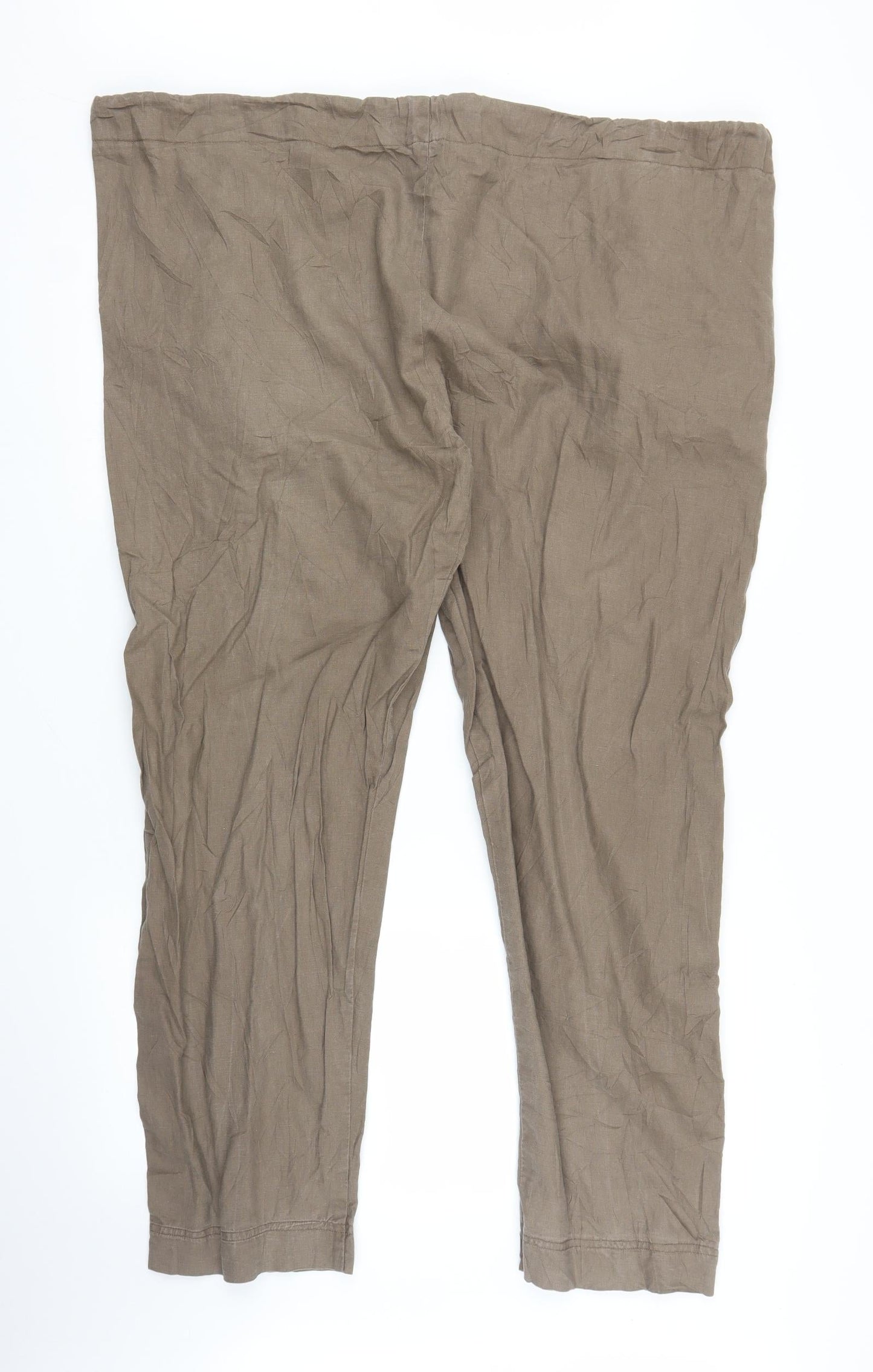 Womens UK Size 46 in Preworn Regular Fit Capri Brown Trousers