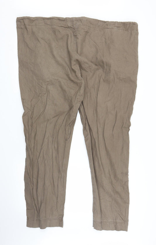 Womens UK Size 46 in Preworn Regular Fit Capri Brown Trousers