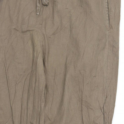 Womens UK Size 46 in Preworn Regular Fit Capri Brown Trousers