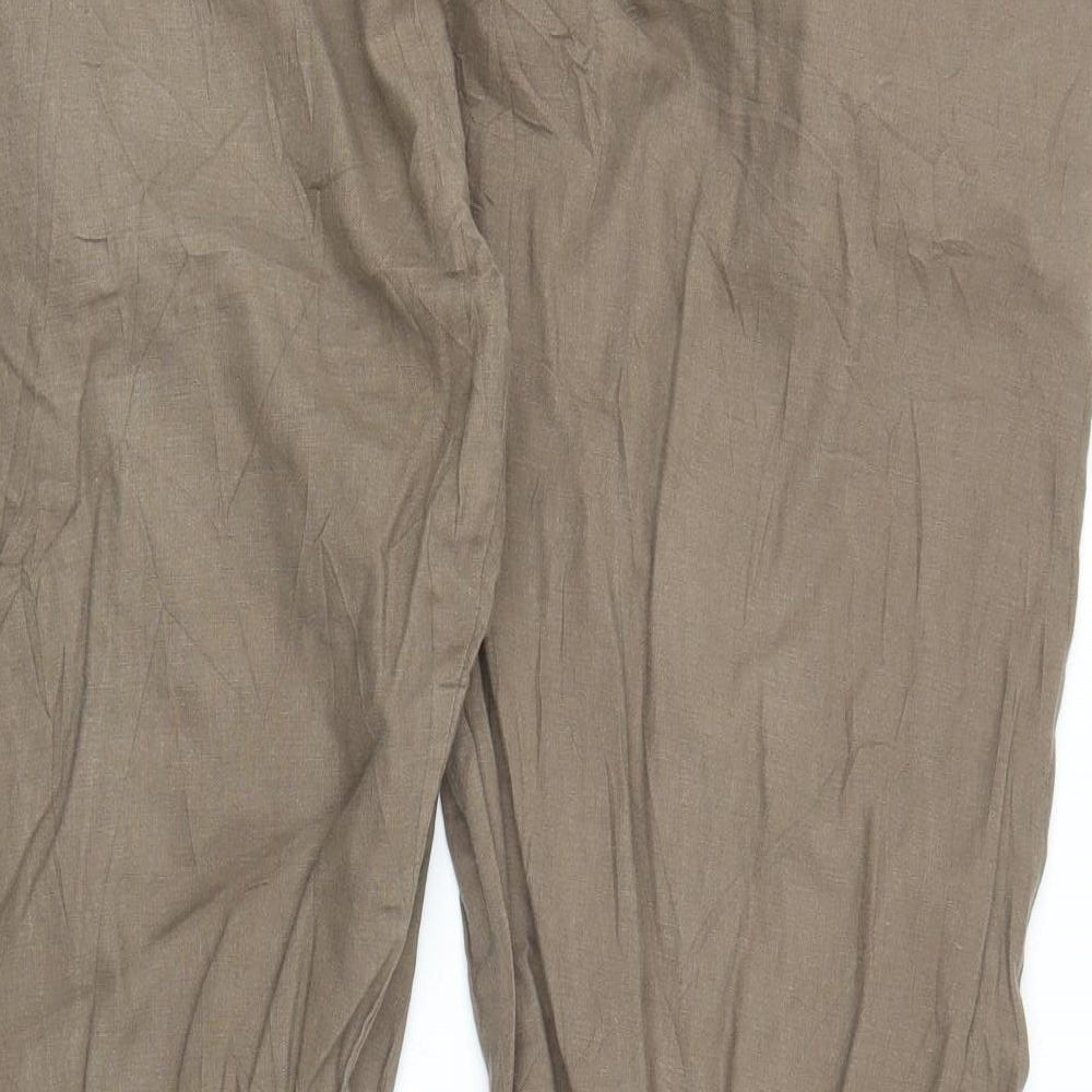 Womens UK Size 46 in Preworn Regular Fit Capri Brown Trousers