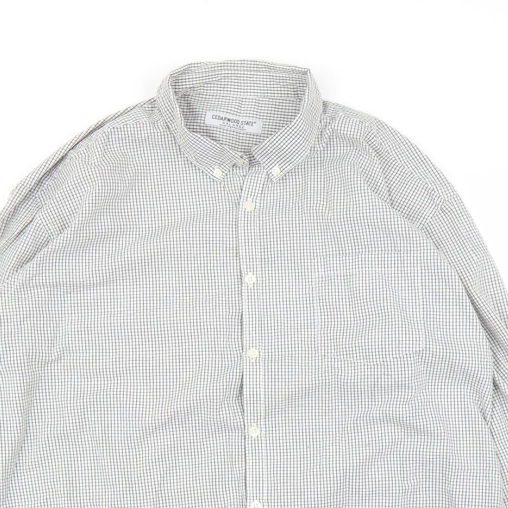 Primark Mens Grey Check   Button-Up Size 2XL