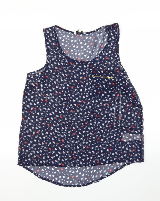 Womens UK Size 14 New Look Blue Basic Blouse