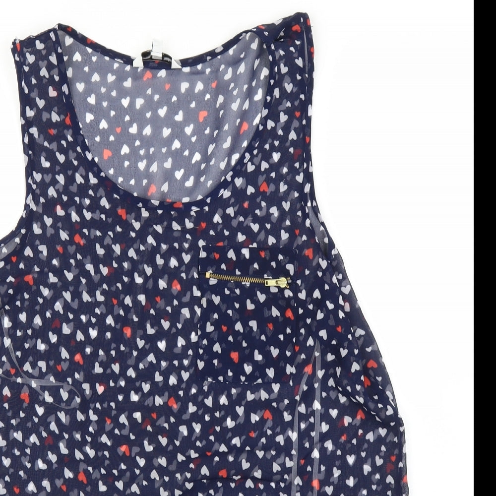 Womens UK Size 14 New Look Blue Basic Blouse