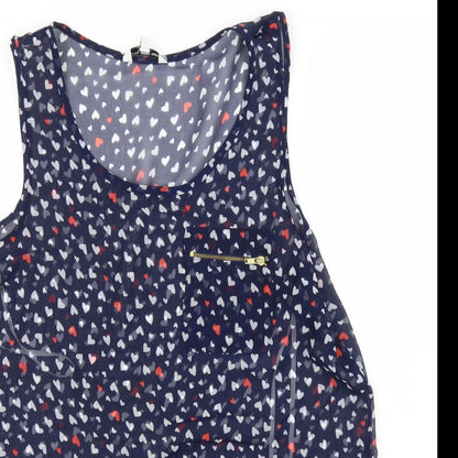 Womens UK Size 14 New Look Blue Basic Blouse