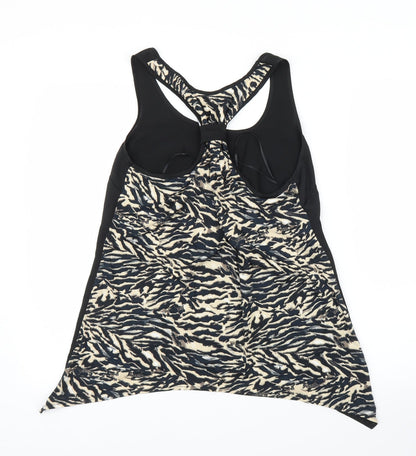 Diamond Womens Black Animal Print  Basic Blouse Size 12  - Leopard print