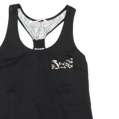 Diamond Womens Black Animal Print  Basic Blouse Size 12  - Leopard print