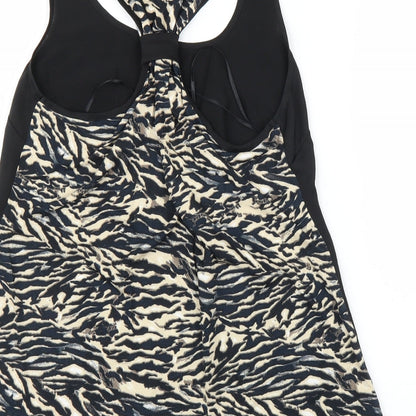 Diamond Womens Black Animal Print  Basic Blouse Size 12  - Leopard print