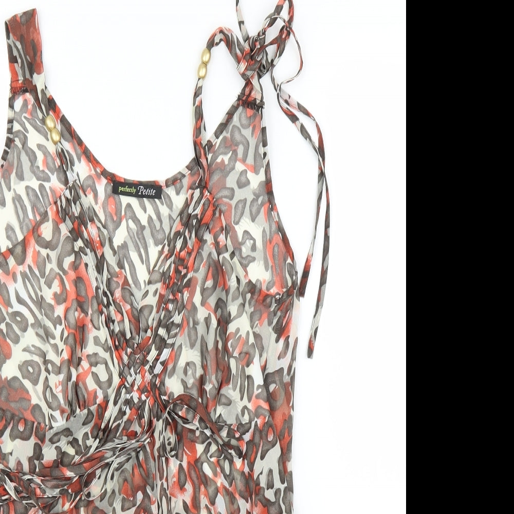 George Womens Beige Animal Print  Basic Blouse Size 16  - Leopard print