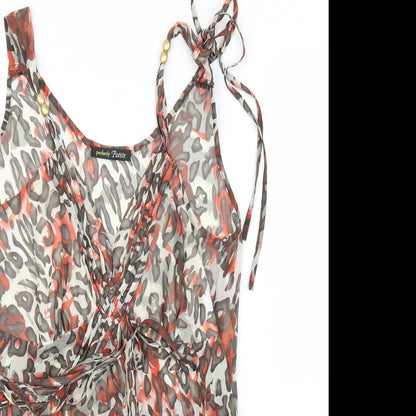 George Womens Beige Animal Print  Basic Blouse Size 16  - Leopard print