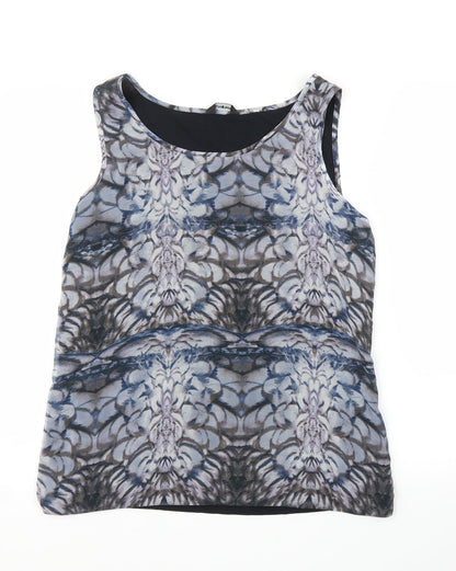M&S Womens Blue Geometric  Basic Tank Size 14
