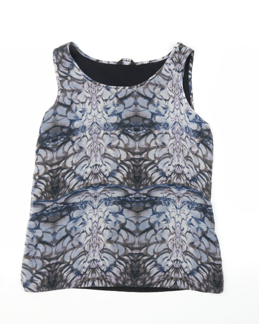 M&S Womens Blue Geometric  Basic Tank Size 14