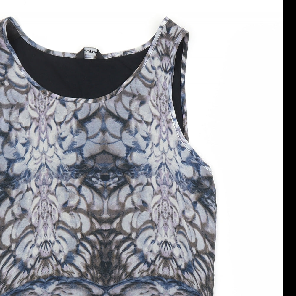 M&S Womens Blue Geometric  Basic Tank Size 14