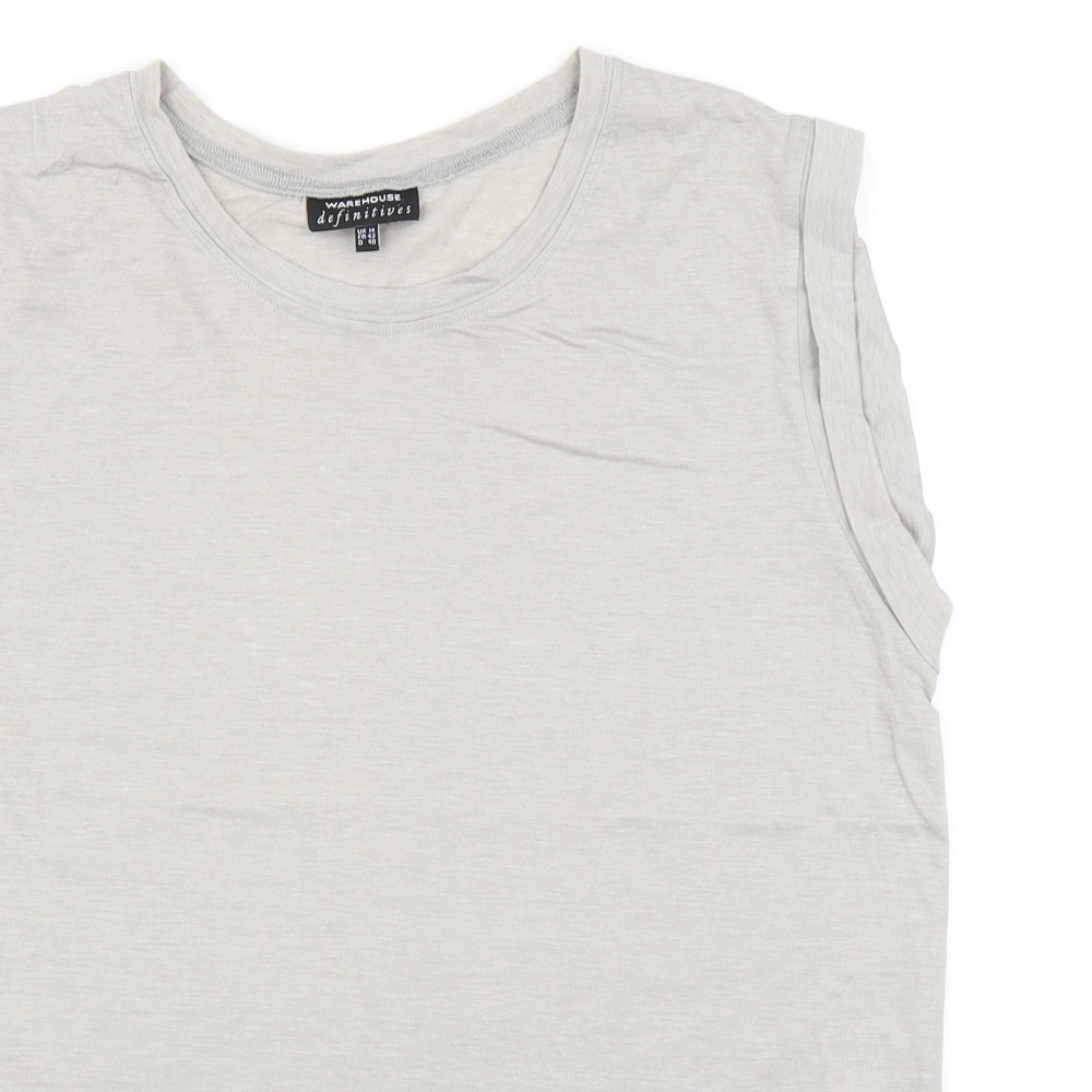 Womens UK Size 14 Warehouse Grey Basic Blouse