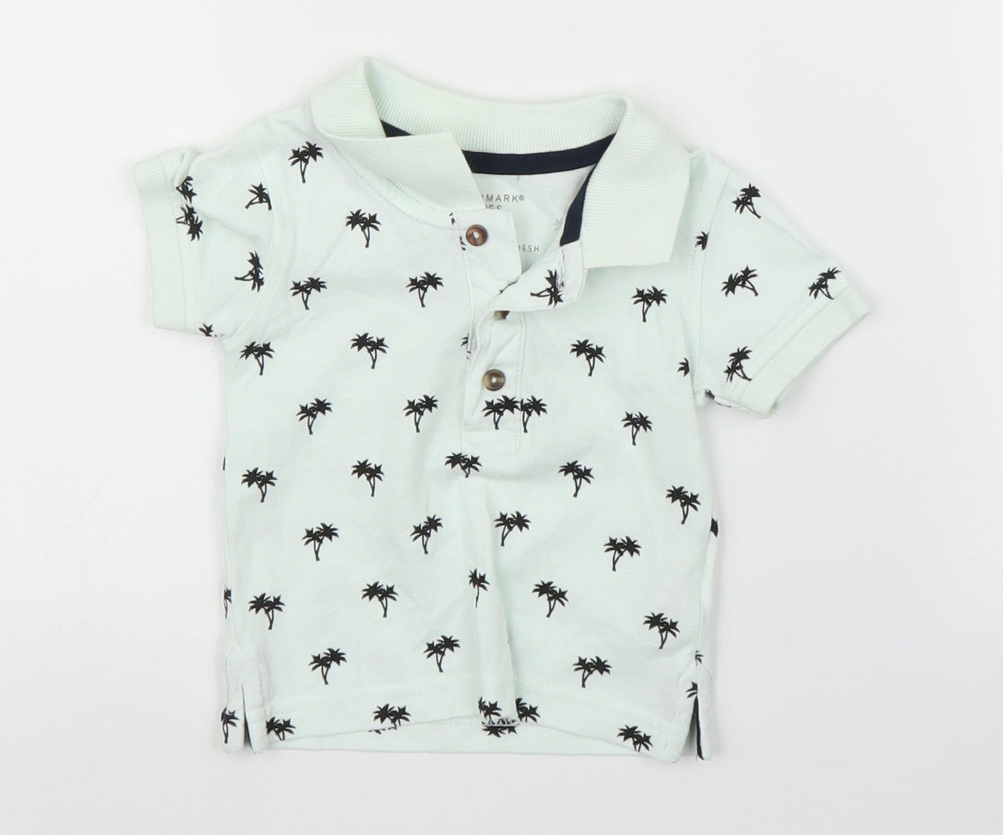 Primark Boys Green   Basic Polo Size 3-6 Months  - Palm trees