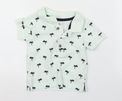 Primark Boys Green   Basic Polo Size 3-6 Months  - Palm trees