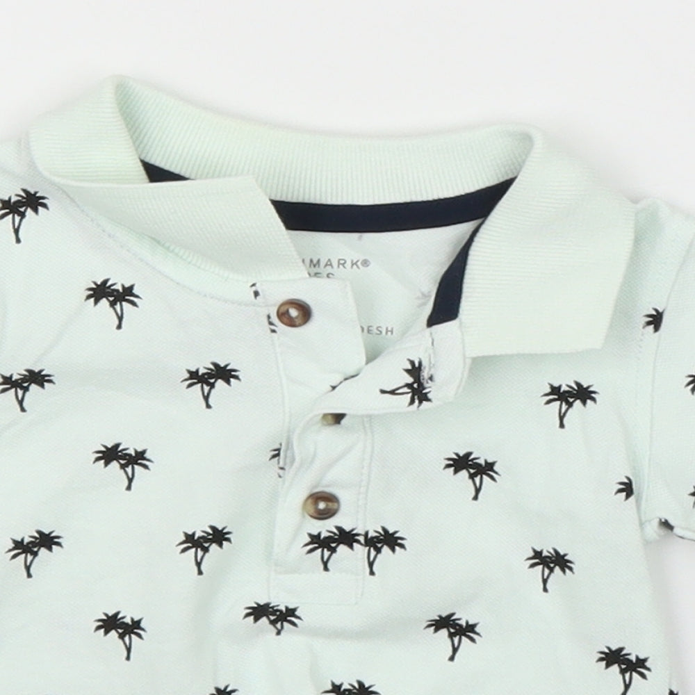 Primark Boys Green   Basic Polo Size 3-6 Months  - Palm trees