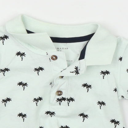 Primark Boys Green   Basic Polo Size 3-6 Months  - Palm trees