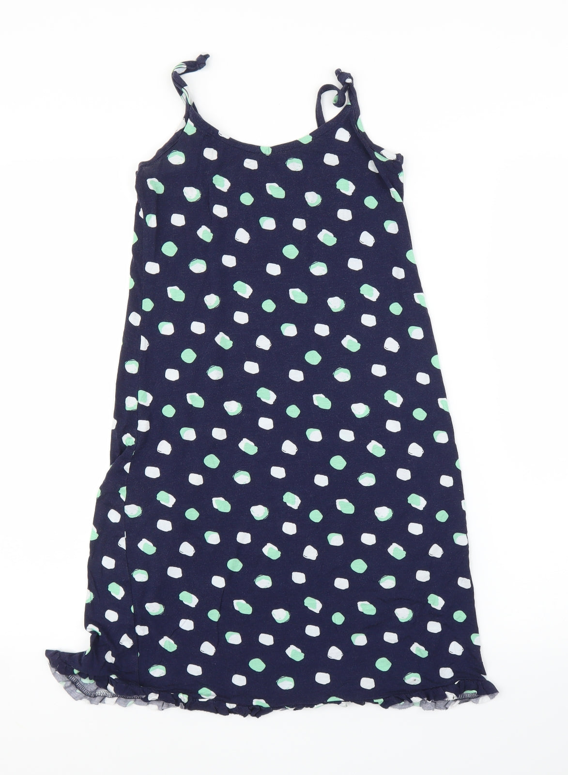 M&S Womens Blue Polka Dot  Tunic Blouse Size 8